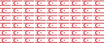 Produktbild von Mini Aufkleber Set - Pack glatt - 20x12mm - selbstklebender Sticker - Nordzypern - Flagge / Banner / Standarte fürs Auto, Büro, zu Hause und die Schule - 54 Stück