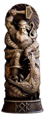 Viking-Dekoration: Odin-Figur aus Kunstharz, 10x6x22 cm