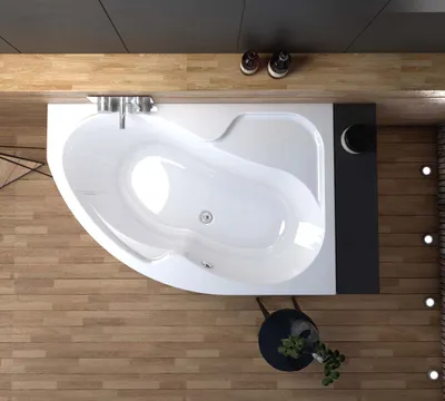 Produktbild von ECOLAM Eckbadewanne Badewanne Acrylwanne WELA 170x100 cm RECHTS + Ablaufgarnitur Ab- und Überlauf Automatik Füße Silikon Antirutsch rutschfest pflegeleicht