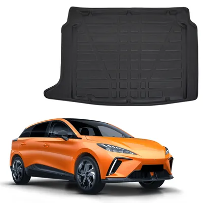 Image de Tapis De Coffre Sur Mesure Pour MG 4 Depuis 2022, Noir, Antidérapant, Bord Haut, Toutes Saisons