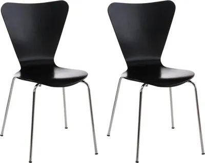Produktbild von CLP 2er Set Besucherstuhl Calisto stapelbar schwarz