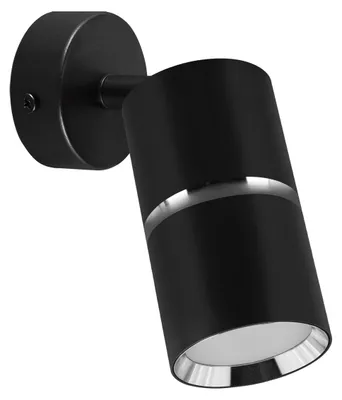 Image de Plafonnier GU10 1-flamme noir/chrome aluminium