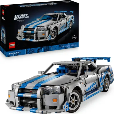 Produktbild von LEGO Technic 2 Fast 2 Furious Nissan Skyline GT-R R34 Automodell-Bauset für Erwachsene - mit Driftfunktion, Lenkung, Federung und 6-Zylinder-Motor - Sammlergeschenk für Fans - 42210
