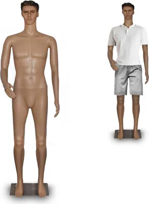 Produktbild von Schaufensterpuppe Männlich Schaufensterfigur Mannequin Schneiderpuppe beweglich 190cm MS-16990