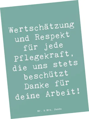 Produktbild von Mr. & Mrs. Panda Postkarte Spruch Pflegekraft Wertschätzung - Meeresbrise - Geschenk, liebevolle Botschaft, Freundschaft, Ansichtskarten, Fotokarte, Aufmerksamkeit, Danke