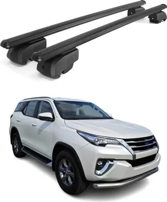Immagine prodotto di Barre portatutto trasversali per Toyota Fortuner 2015-2023 in alluminio nero con omologazione ABE