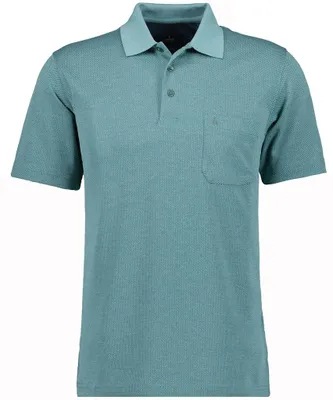 Ragman Poloshirt mit dezentem Muster in grün