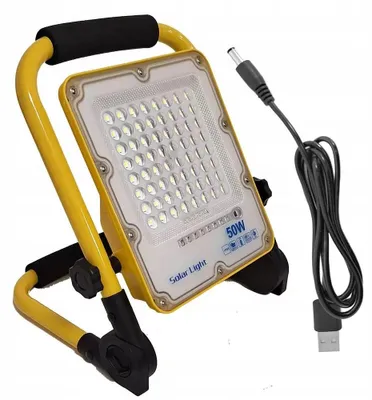 Produktbild von Tragbare Halogen-Led-Lampe 50W 230V + Usb-Kabel Bauleuchte Batterie