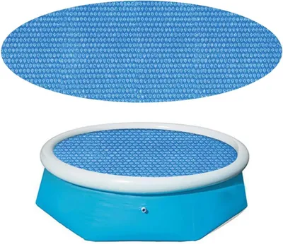 Productafbeelding van Zwembadafdekking - Zonnefolie - Warmtebehoud - Weerbestendig - Diameter 180 cm - Blauw