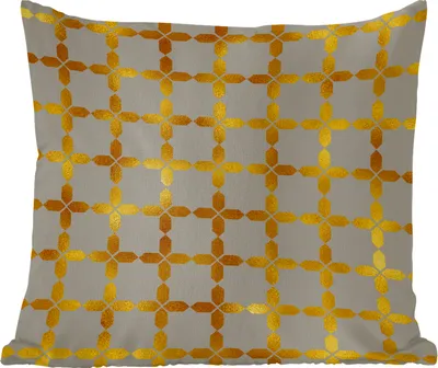 Produktbild von MuchoWow® Zierkissen Sofakissen Wohnzimmer Dekokissen 45x45 cm Muster - Luxus - Grau - Gold - Schlafpolster - Polster für das Sofa