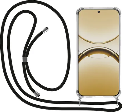Immagine prodotto di Smartphonica Custodia per telefono adatta per Oppo Find X8 con cavo e paraurti - Custodia con cavo per telefono - Custodia Backcover in TPU antiurto con cordino - Trasparente