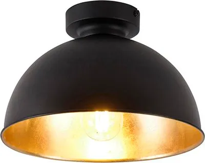 Produktbild von Smarte Deckenleuchte Schwarz mit Gold 28 cm inkl  WLAN A60 Magnax