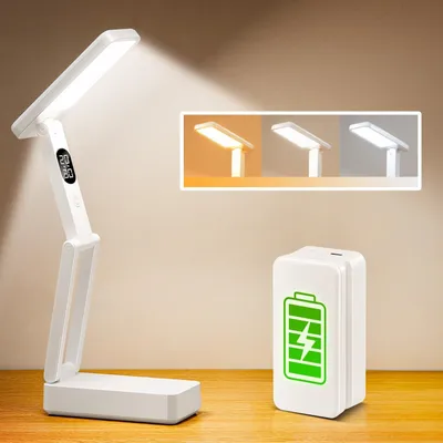 LED-Bureaulampe, 10000mAh Akku, 3 Farben, dimmbar, Timer