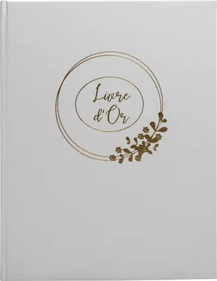 Produktbild von Exacompta Gästebuch, 100 Seiten, Goldschnitt, Ringflower - Weiß - 47632E
