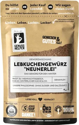 Produktbild von Lebkuchen Neunerlei Gewürz, gemahlen, aromatisches Gewürz zum Backen und Kochen, lecker bei heißen Getränken, 50g