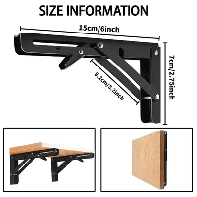 Produktbild von Inklappbare Halterung Edelstahl, 150 mm, 2 Stück, Wandhalter für Regale