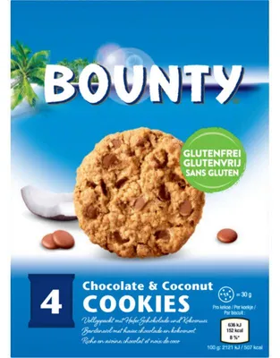 Image de Bounty biscuits chocolat-coco sans gluten 120g - biscuits chocolat-coco sans gluten