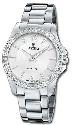 Imagen del producto de Reloj de pulsera de acero inoxidable plateado, modelo Mademoiselle D3UF20593/1, para mujer, marca Festina
