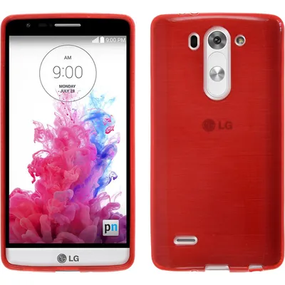 Produktbild von PhoneNatic Case kompatibel mit LG G3 S - rot Silikon Hülle brushed + 2 Schutzfolien