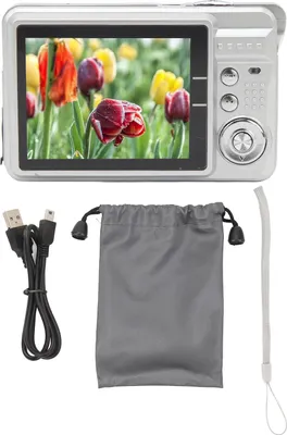 Zdjęcie produktu dla Aparat cyfrowy dla nastolatków 48 MP HD 2,7-calowy ekran TFT 8-krotny zoom autofokus przeciwwstrząsowy kieszonkowy kompaktowy fotografia podróżnicza vlog srebrny