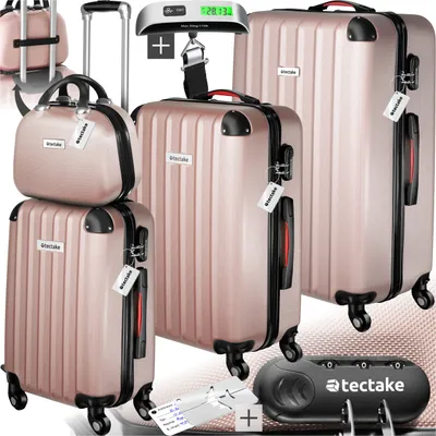 Produktbild von Hartschalenkoffer-Set Cleo 4-teilig, 3 Trolleys, 1 Beauty Case inkl. Kofferwaage und -anhänger