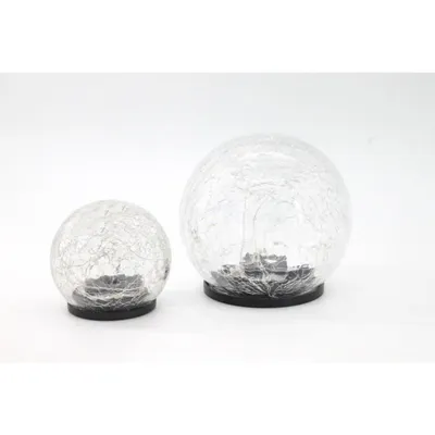 Zdjęcie produktu dla Kula solarna GALIX - efekt potłuczonego szkła Ø 15 cm - 25 białych diod LED