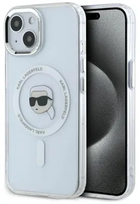 Obrázek produktu pro KARL LAGERFELD pouzdro pro IPHONE 15 Plus kompatibilní s MagSafe KLHMP15MHLSKIH (IML Metal K Head) bílé