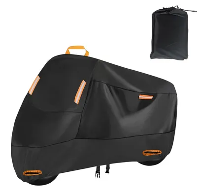 Produktbild von ACESOME Outdoor-Motorradabdeckung, 210D Oxford-Gewebe, Motorradplane, Rollerabdeckung mit reflektierenden Streifen (ohne Schloss, XXL)