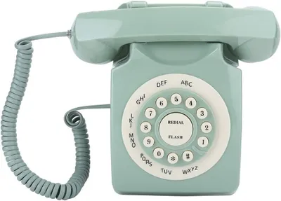 Image de Inovra : Téléphone haute résolution, qualité sonore exceptionnelle. Téléphone fixe, modèle vintage, téléphone filaire, boutons de grande taille, matériau ABS durable
