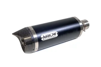 Image de Échappement ARROW DARK THUNDER pour Yamaha MT07 / Tracer 700 2014-2020, aluminium noir avec embout carbone