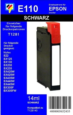 Produktbild von T1281 - black - Dr. Inkjet Ersatzdruckerpatrone mit 14ml Inhalt