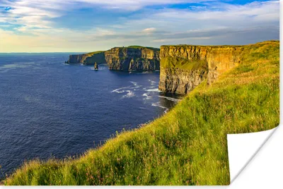 Produktbild von MuchoWow® Poster Grüne Küstenlinie der irischen Cliffs of Moher 60x40 cm - Schlafzimmerdekoration