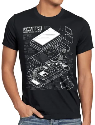 Produktbild von style3 Blaupause Switch Herren T-Shirt pro gamer konsole joypad