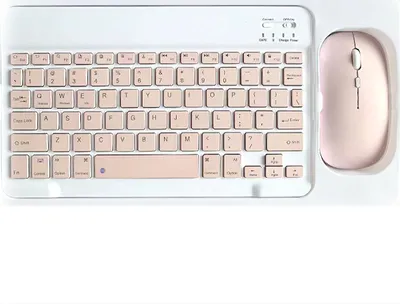 Obrázok produktu pre INF Bluetooth klávesnica a myš - 10-palcová sada bezdrátovej klávesnice a myši s puzdrom (ružová)