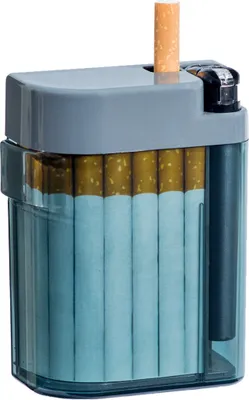 Produktbild von Magic Smoking Box grau, Zigarettenetui, Zigarettebox,Zigi Box,Kippenbox,inkl. Feuerzeug - Etui