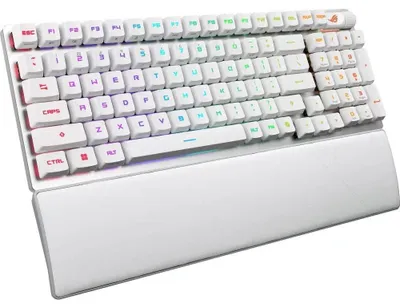 Obrázek produktu pro ASUS X901 SCOPE II 96 WL/WHT/NXSW/US/PBT, 96%, Kabelový a bezdrátový, USB + RF Wireless + Bluetooth, Mechanický spínač, RGB LED, Bílá