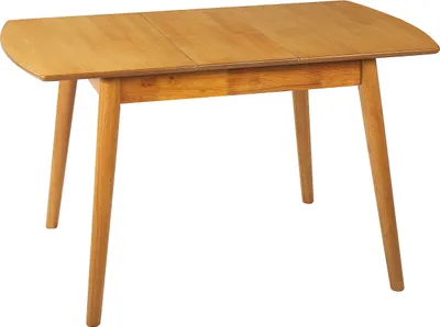 Produktbild von BELIANI Esstisch Hellbraun Gummibaumholz 100/130 x 80 cm Ausziehbar mit Schmetterlingsauszug Massivholzbeine Rechteckig Retro Design