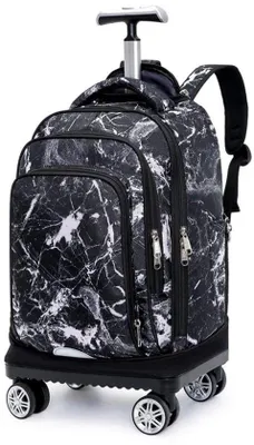 Immagine prodotto di Zaino con ruote - Bagaglio da viaggio - Zaino per laptop - Impermeabile - 34x21x46 cm - Spallacci confortevoli - Trolley zaino