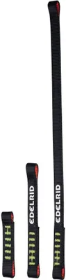 Edelrid Jim Quickdraw PES 16mm Express-Set mit drei verschiedenen Schlaufenlängen in Schwarz und Gelb.