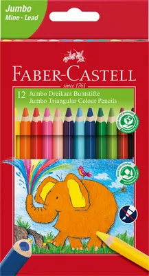 Immagine prodotto di Matite colorate FABER-CASTELL triangolari Jumbo 5,4 mm confezione da 12 pezzi