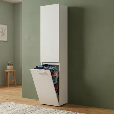 Image de Aro - Armoire Multiusage 2 Portes, 45x195h cm Blanc, 2 Étagères  Italy