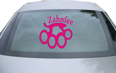 Produktbild von Indigos UG - Aufkleber Heckscheibe & Motorklappe DE6129 - pink - 600x600 mm - zahnfee - Auto Scheiben Fenster Heckklappe Tuning Racing JDM - Die cut