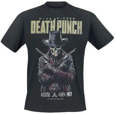Produktbild von Five Finger Death Punch T-Shirt Herren Crossed Pistols schwarz XL
