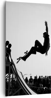 Produktbild von Bild auf Leinwand - Leinwandbild - Sport Skateboard - 65x120cm - Wand Bild - Wanddeko - Wandbilder - Leinwanddruck - Bilder - Kunstdruck - Wanddekoration - Leinwand bilder - Wandkunst - PA65x120-3655
