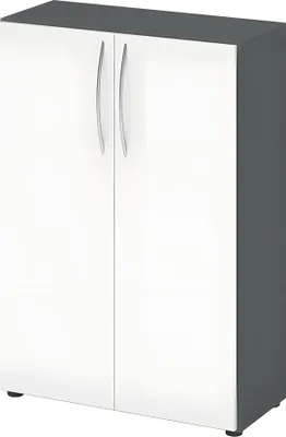 Produktbild von Flügeltürenschrank 450, 1144 x 800 x 346 mm, 2 Fachböden, graphit/weiß