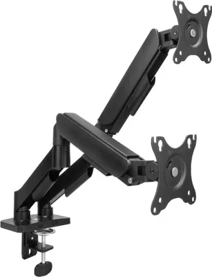 Produktbild von ACT Monitorarm 35“, Gasfeder, 2 Monitore, Essentials, Klemme/Durchführung, 18 kg, 43,2 cm (17"), 86,4 cm (34"), 100 x 100 mm, Schwarz