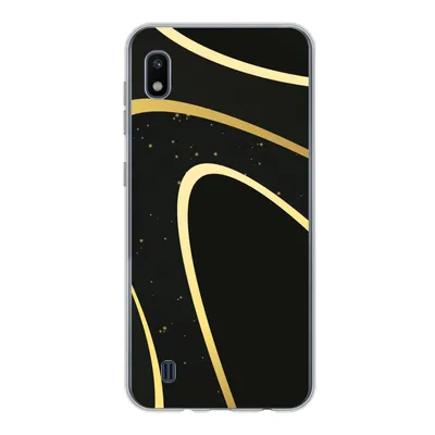 Produktbild von MuchoWow® Handyhülle Schutzhülle Hülle für Samsung Galaxy A10 Goldene Wellen auf schwarzem Hintergrund Silikon Softcase Handy Hülle - Schutzhülle