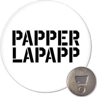 Produktbild von Huuraa Magnet Papperlapapp Schriftzug 59mm Kühlschrankmagnet rund Flaschenöffner Geschenkidee