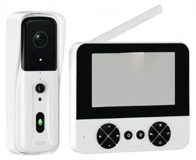Image de Sonnette vidéo – Haut-parleur de porte intelligent avec écran IPS de 4,3 pouces – Wi-Fi et vision nocturne
