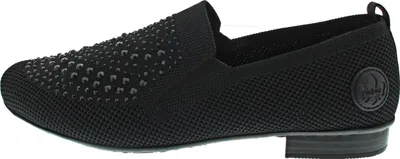 Produktbild von Rieker Damen Slipper Mesh schwarzer Strass Gummizug 51989, Größe:40 EU, Farbe:Schwarz